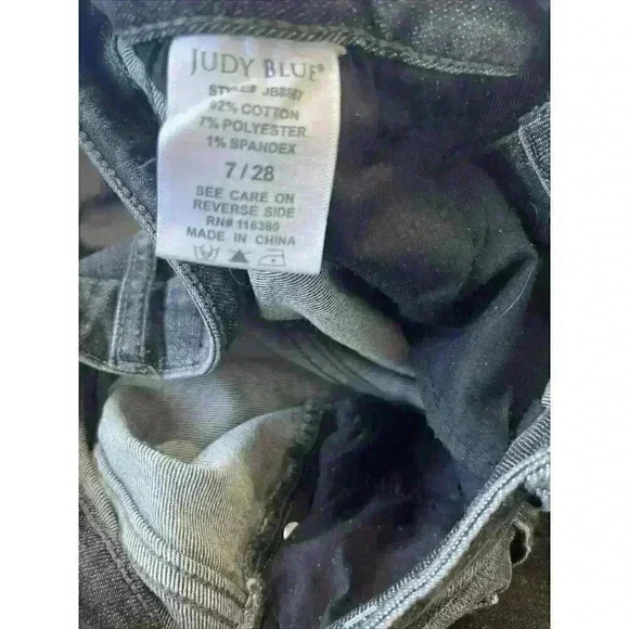 Judy Blue Women's Jeans Boyfriend Fit Distressed Black Denim Size 7/28 Stretch - Picture 8 of 10
